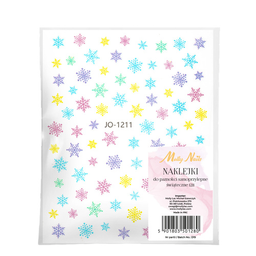 Naklejki do paznokci samoprzylepne świąteczne Molly Nails JO-1211