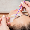 Applicateurs professionnels sans fibres pour cils, violets, 100 pièces