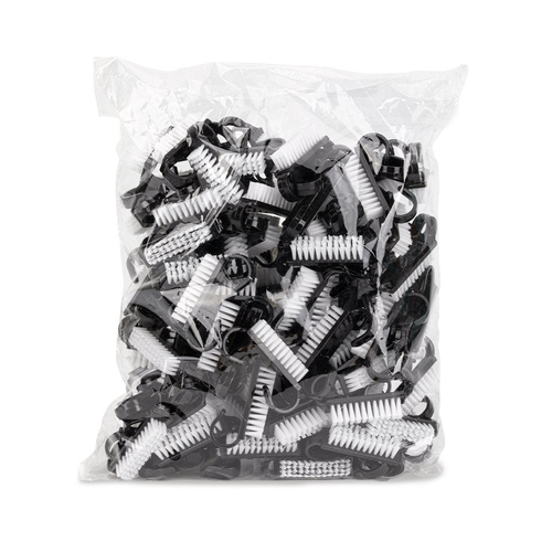 Spazzolino per manicure e polvere, piccolo, nero, 100 pezzi