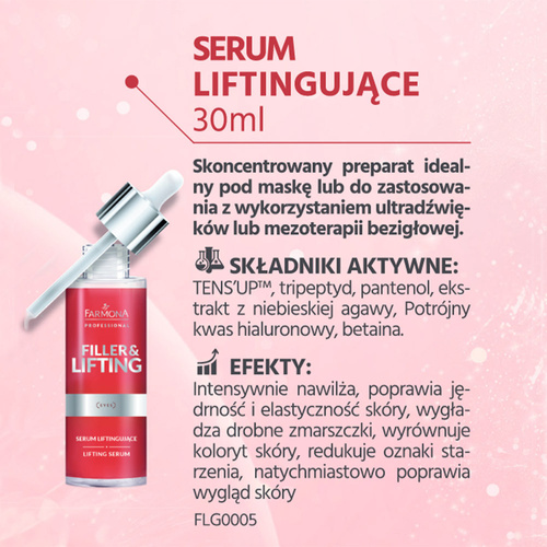 Sérum liftant pour le visage Farmona Filler&amp;Lifting ; 30 ml