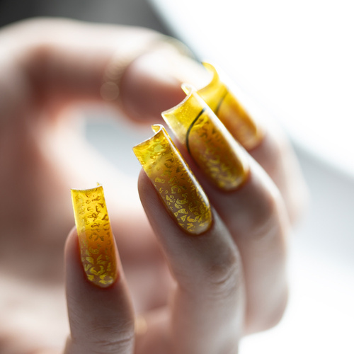5+1gratis Kolorowy top bez przemywania top no wipe Crystal Glass Molly Nails Yellow HEMA/Di-HEMA Free 10g