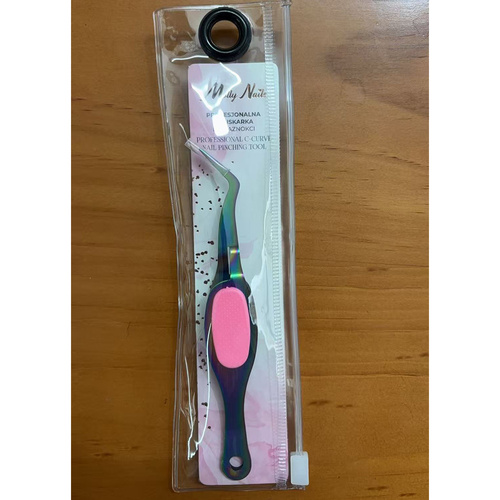 Profesjonalna zaciskarka do tunelu paznokci Molly Nails różowa