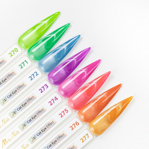 Esmalte híbrido LED/UV Gel Polish Cat Eye Pastel n.º 276 Tangerine Molly Nails sin HEMA/Di-HEMA, 8 g