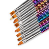 Ombré- und Dekorationspinselset mit regenbogenfarbenen Griffen, 8-teilig