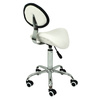 Taboret kosmetyczny z oparciem Optima CO biały CN00566