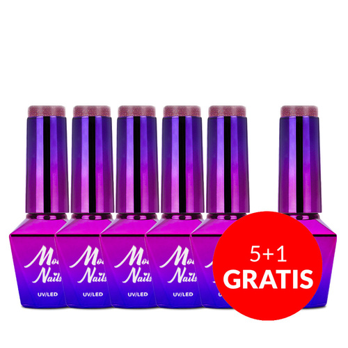 5+1 gratis: Molly Nails Hybrid-Nagellack „Wedding Dream & Champagne Choya“, 8 g, Nr. 384