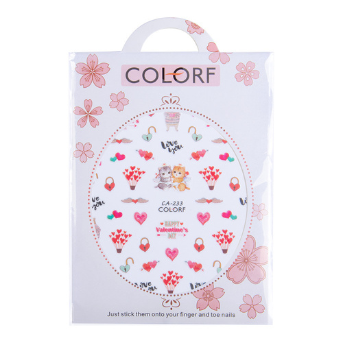 Thin, Self-Adhesive Valentine's Day Nail Stickers CA-233