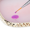 Pink stone palette tray for mixing nail polish and photos