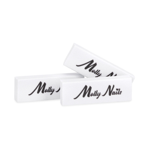 Mini-polisseuse double face Buffer 180/240 MollyNails, blanche, 50 pièces