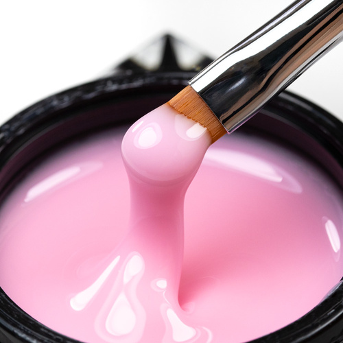 Gel modellante autolivellante, duro, di media densità, Molly Nails Candy Pink, senza HEMA/Di-HEMA, 15 g