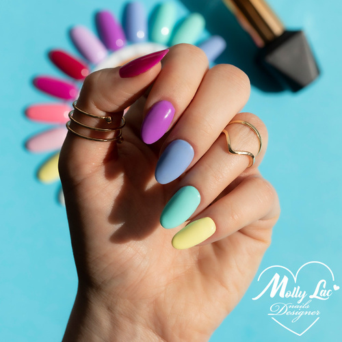 MollyLac BeFree Pastels Crazy Mint HEMA/Di-HEMA Free Hybrid Nail Polish 10g No. 20
