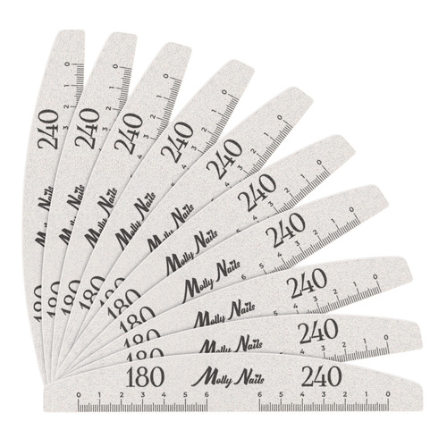 Mineral-Nagelfeile, Bootsform, Halbmond, 180/240, Standard, MollyNails