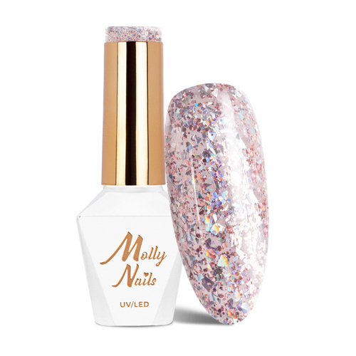 Vernis hybride MollyNails Crushed Diamonds Pardon My Glam ! Sans HEMA/Di-HEMA 8 g N° 532