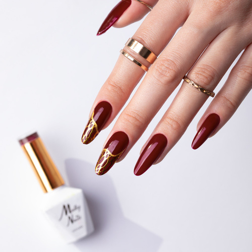 5+1 free Molly Nails Elite Women Burgundy HEMA/Di-HEMA Free hybrid nail polish 8g No. 41