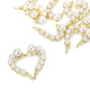Adornos para uñas en forma de corazón 3D Molly Nails, blanco perla, 10 unidades