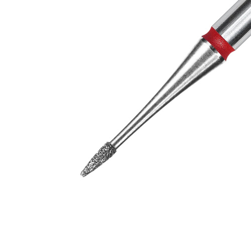 Fraise diamantée « flamme » pointue rouge Staleks Expert 2,3/8 mm