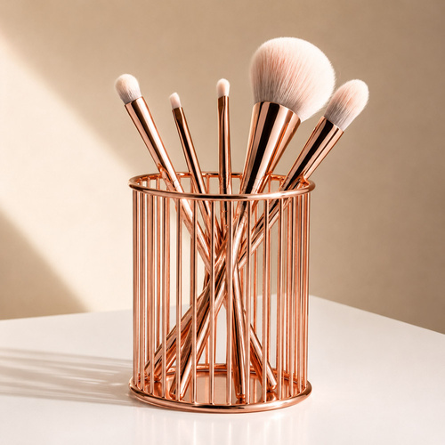 Stojak organizer pojemnik na pędzelki rose gold Nr 5