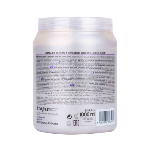 Maska do włosów blond neutralizująca Stapiz Sleek Line Violet Blond 1000 ml