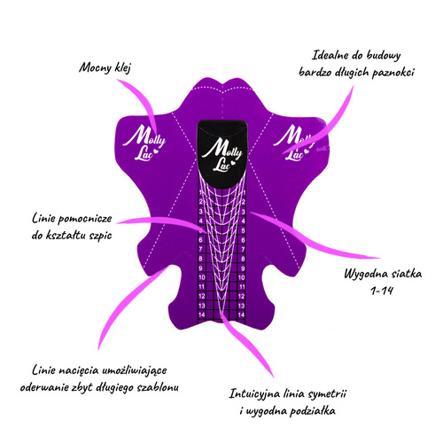 Modèles pour ongles Stiletto Long Szpic MollyLac 500 pièces