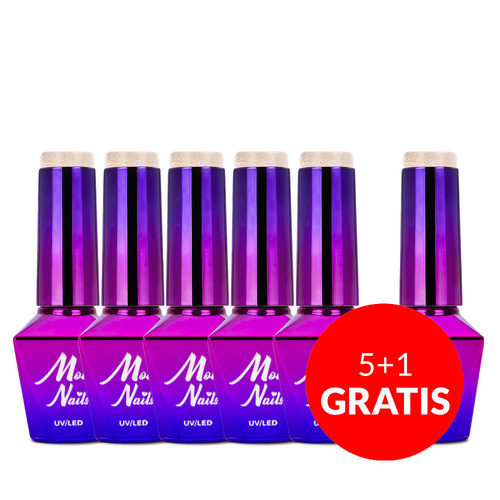 5+1 gratis: Molly Nails Hybrid-Nagellack „Wedding Dream & Champagne Prosecco“, 8 g, Nr. 381