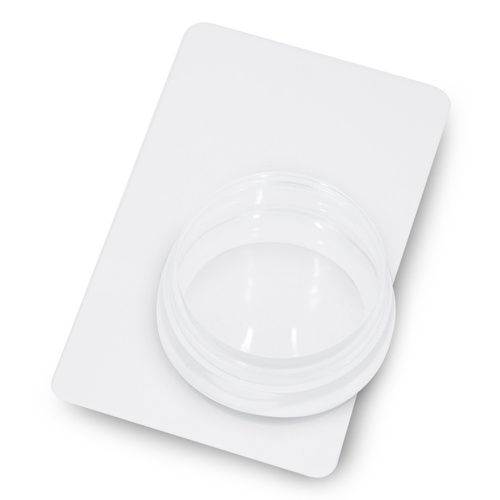 Silikonstempel für Bleche mit Abstreifer (5 x 6,5 cm) und Schutzkappe, transparentes, ergonomisches Gehäuse