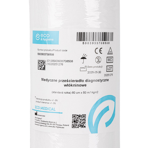 Eco&amp;Hygiene disposable medical non-woven pad; 60 cm x 50 m, white