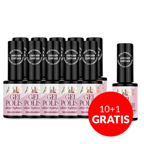 10 + 1 gratis: AlleLac Extra Black HEMA/Di-HEMA-freier Hybridlack, 6 g