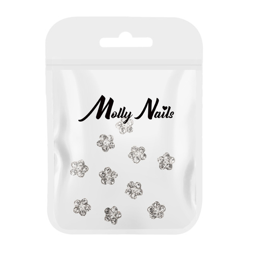 Ozdoby do paznokci kwiatki 3D Molly Nails K1122 10 szt