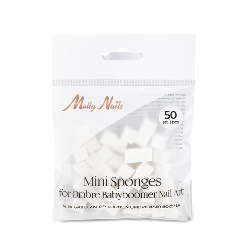Zestaw mini gąbek do zdobień ombre babyboomer Molly Nails 50 sztuk