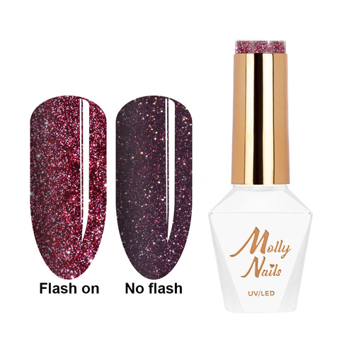 5+1gratis Lakier hybrydowy Molly Nails Flashing Lights 3 First Love HEMA/Di-HEMA Free 8g Nr 613