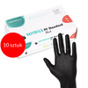 10sztuk Rękawiczki nitrylowe bezpudrowe Master Glove PF Standard Rozmiar L czarne 100 szt