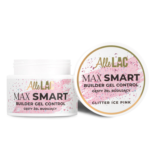 10 + 1 gratuit Gel de construction épais AlleLac Max Smart Builder Gel Control Glitter Ice Pink 45 g