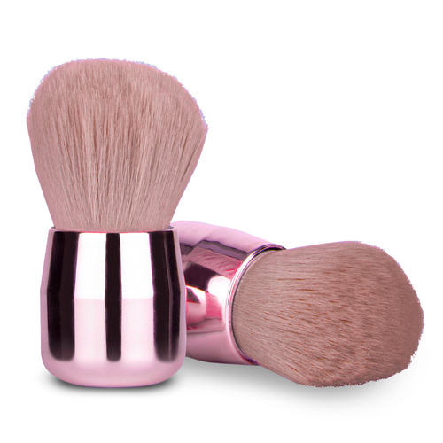 Pinceau à poudre et à poudre libre avec un manche rose métallisé