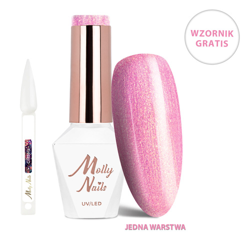 Lakier hybrydowy LED/UV Gel Polish La Vie en Rouge Nr 328 Angel's Sparkle MollyNails HEMA/Di-HEMA Free 8g+ Wzornik Glitters GRATIS