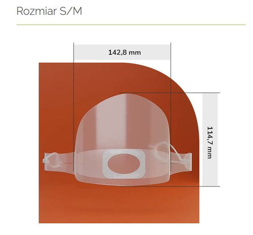 Przyłbica mini osłonka kosmetyczna na usta i nos Mouth Shield przezroczysta maseczka nieparująca 5 sztuk S/M