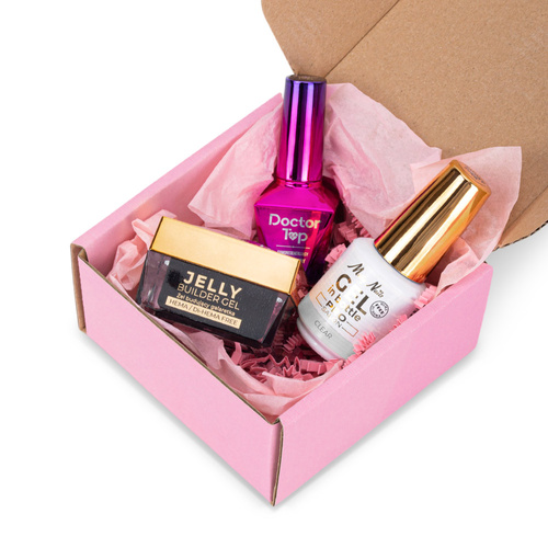 Molly Nails PRO MATCH SYSTEM 2+1 Clear: 2 gel modellanti + Doctor Top 10 g