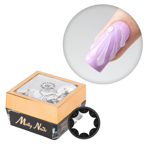 MollyNails TOP & GEL NO WIPE 3D for nail art and effects—HEMA/Di-HEMA-free—5 g + Safety Ring
