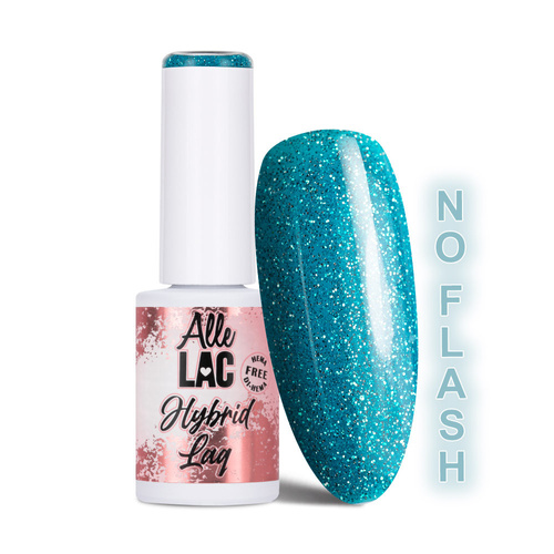 10 + 1 gratis. Esmalte híbrido LED/UV Gel Polish Blues Flash Glitter Blue AlleLac sin HEMA ni Di-HEMA, 6 g