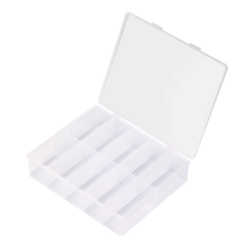 Pudełko ekspozytor kasetka box organizer na ozdoby przezroczysty 10 komór