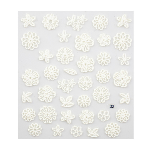 Self-adhesive nail stickers 5D flowers No. 32