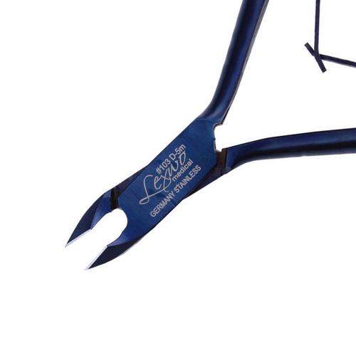 Pince à cuticules Lexwo bleue 103D - 5 mm