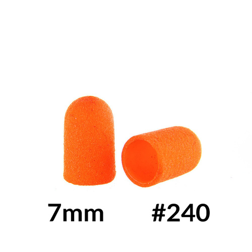 Pedicure caps 7 mm, 240 grit, 10 pcs, ABS Podo AlleMed, Orange