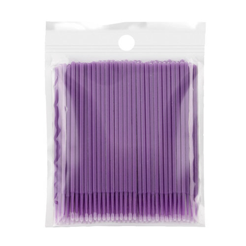 Aplicadores profesionales sin pelusa para pestañas, color violeta, 100 unidades