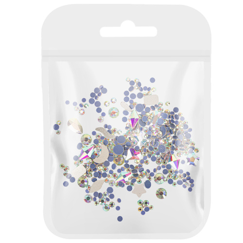 Adornos para uñas MollyNails: strass «crystal AB mix», 150 unidades