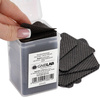 Dust-free perforated cotton pads for nails, black, 5x5 cm, 200 pcs