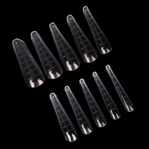Moules supérieurs Dual pour la pose d'ongles, avec graduation Molly Nails, forme amande russe, YQ-1, 120 pièces