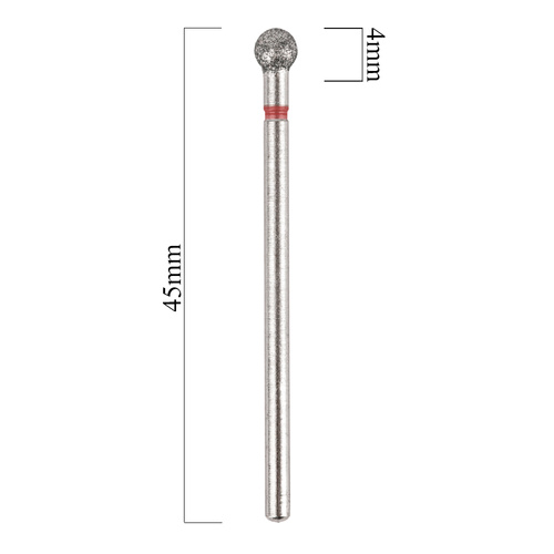 Zestaw frezów diamentowych kulka 4 mm czerwony delikatny 10 szt