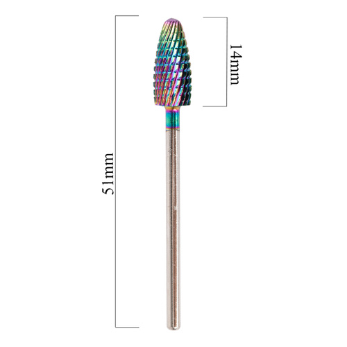 Profesjonalny frez kobaltowo wolframowy tęczowy model Flame 2 M 3/32" Nr 2