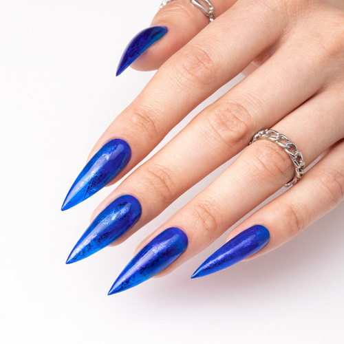 Кольоровий топ-лак без змивання Crystal Glass від Molly Nails, синій, без HEMA/Di-HEMA, 10 г