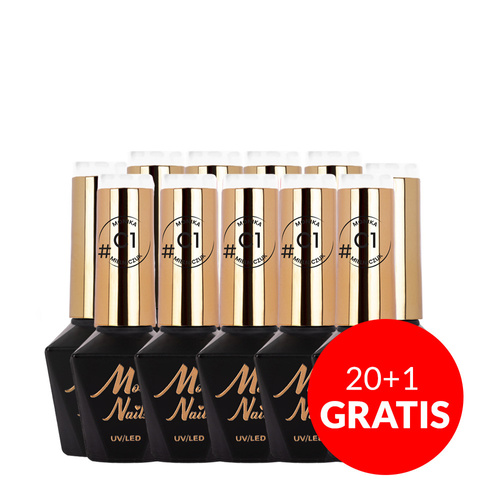 20 + 1 gratis: Molly Nails Classic Hybridlack von Monika Mielniczuk, HEMA/Di-HEMA-frei, 8 g, Nr. C1